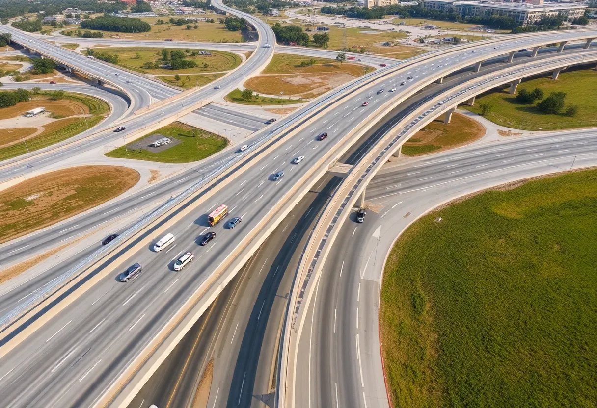 Aerial view of new ramps on Interstate 4 in Orlando
