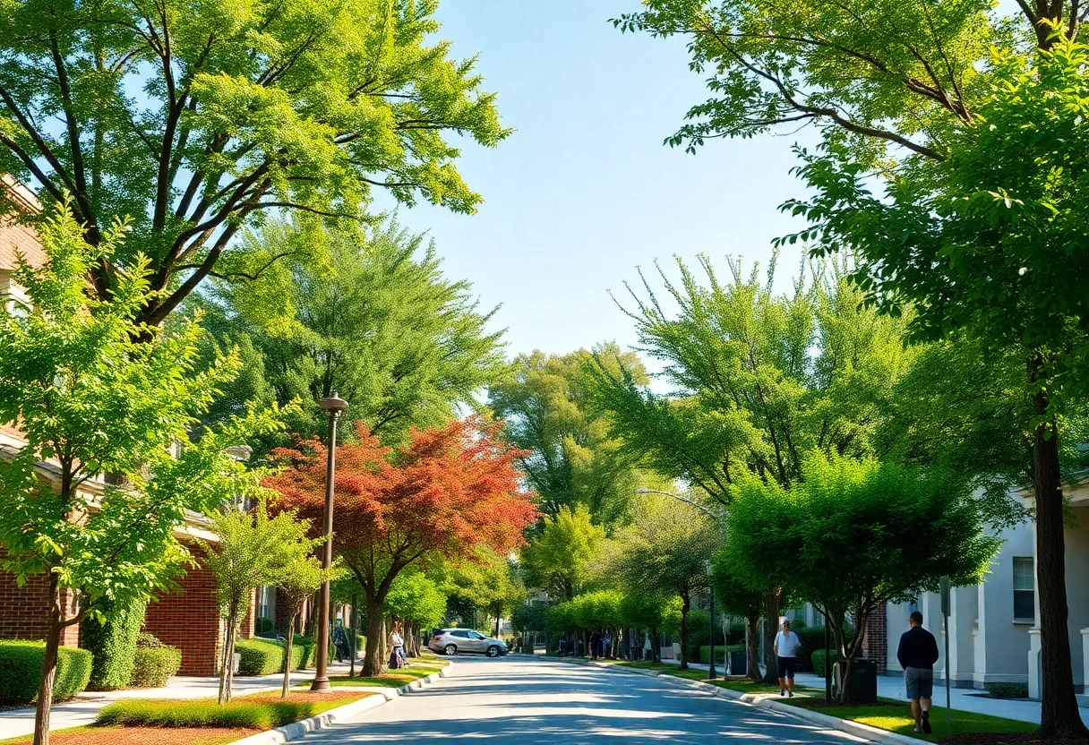 Residents enjoying the shade of street trees in Orlando