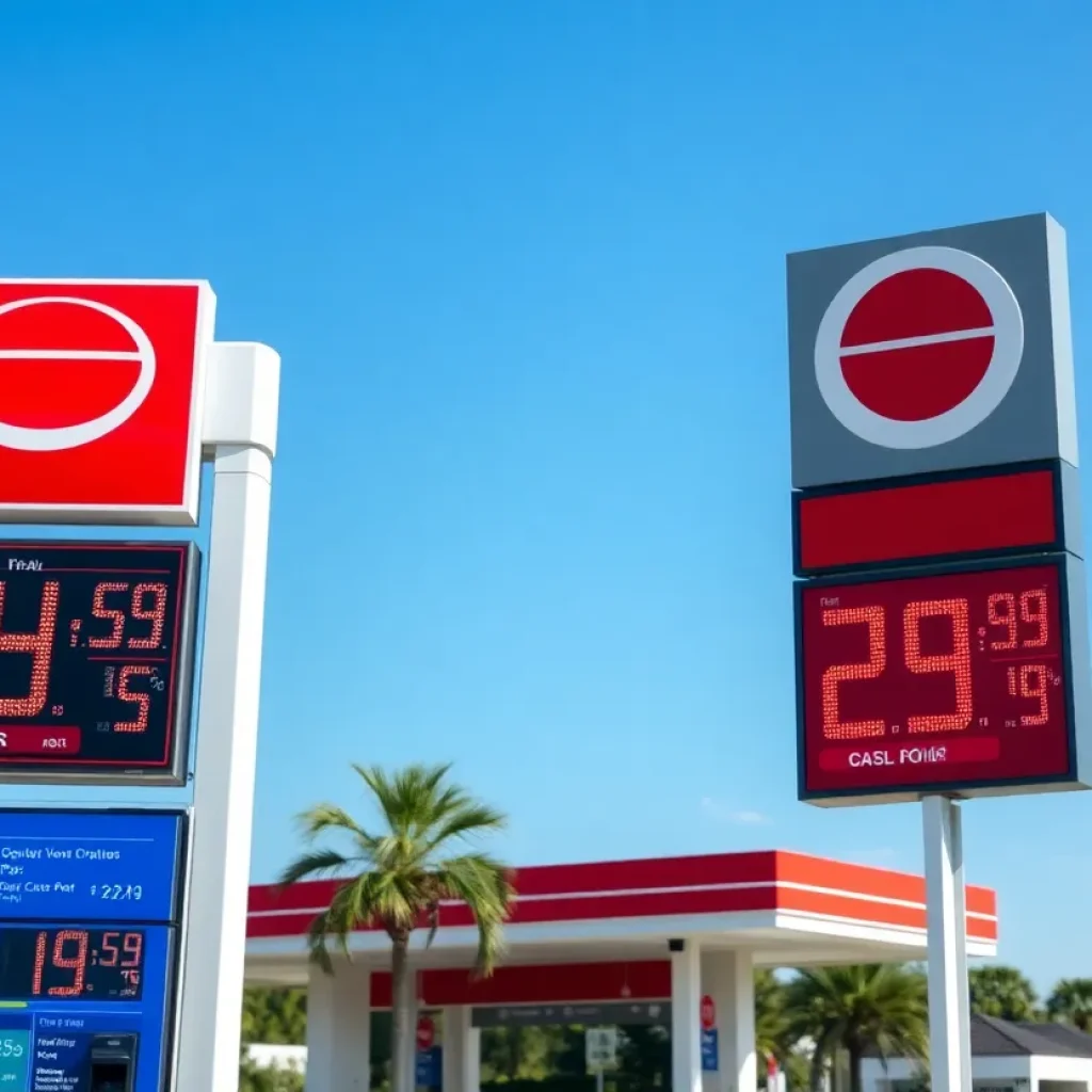 Gas prices at a station in Orlando, Florida