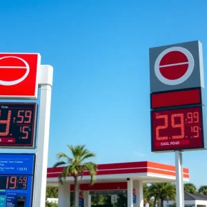 Gas prices at a station in Orlando, Florida