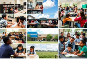 Collage of Orlando middle schools with students learning.