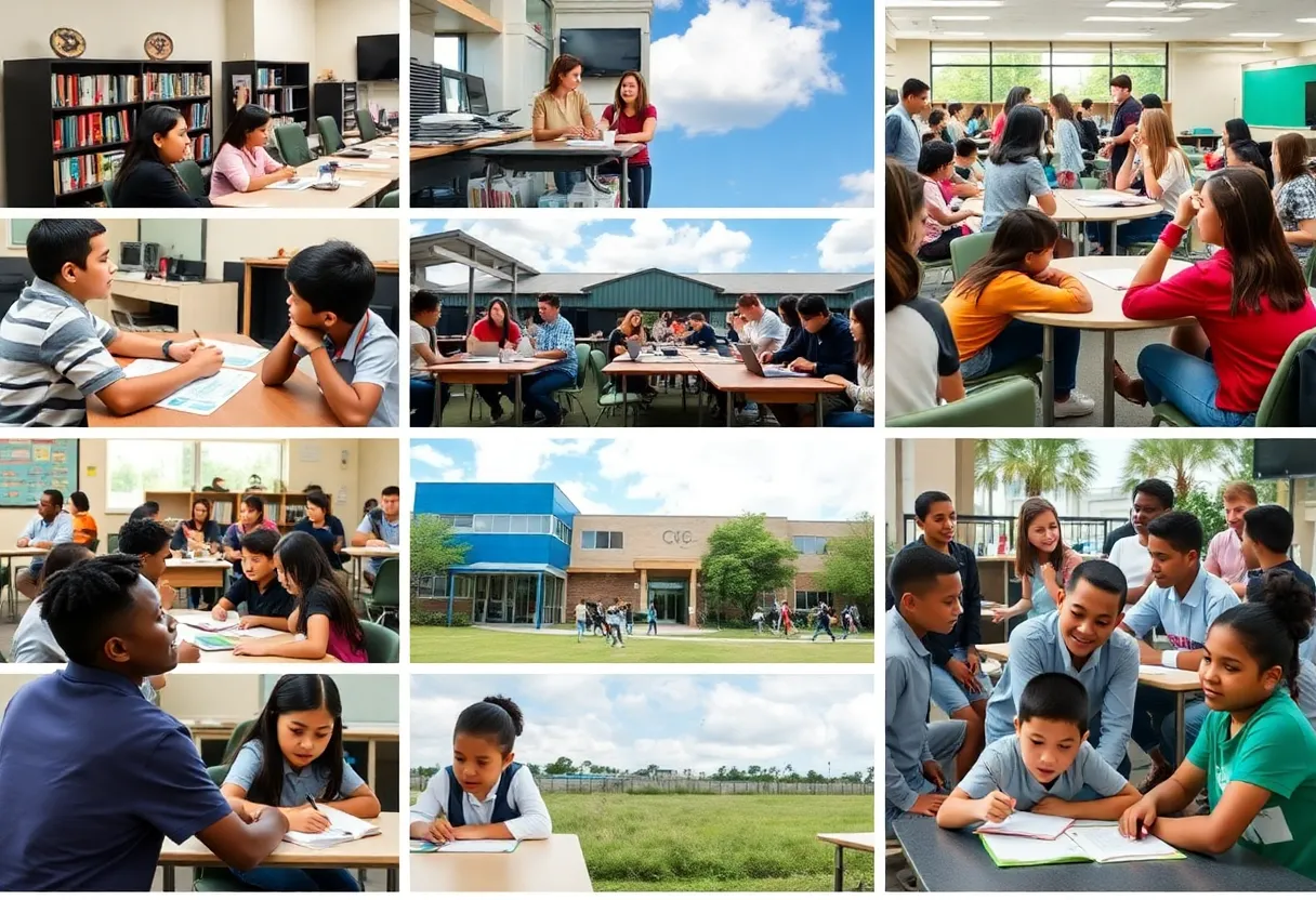 Collage of Orlando middle schools with students learning.