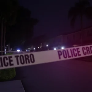 Crime scene in Orlando with police presence