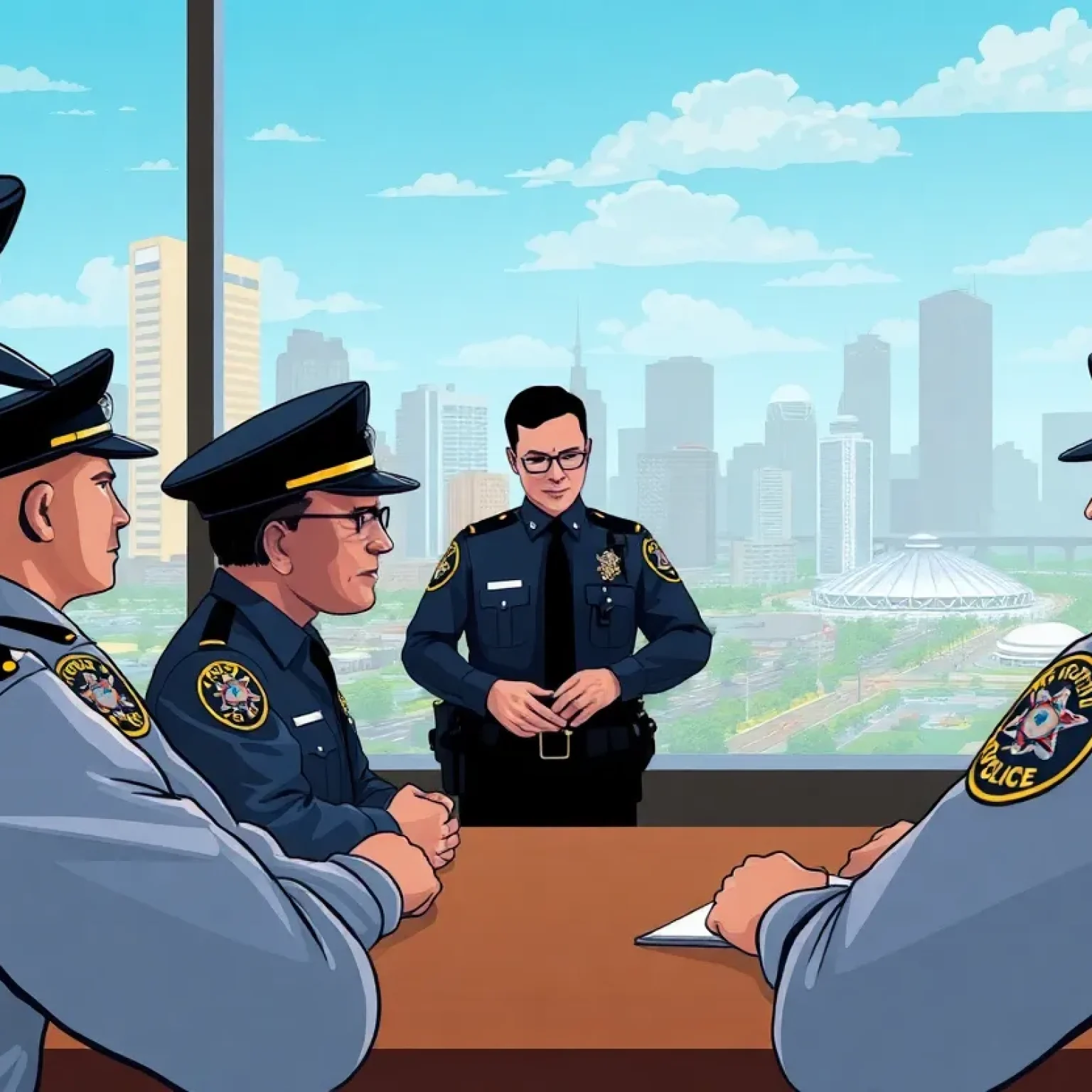Orlando police officers discussing pay raise proposals