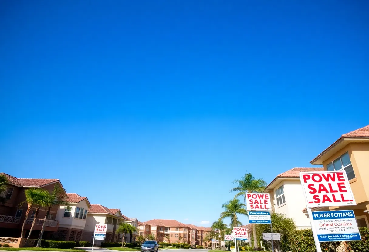 A neighborhood in Orlando with various homes for sale.
