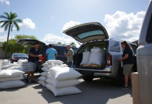 Orlando residents collect sandbags for hurricane preparation