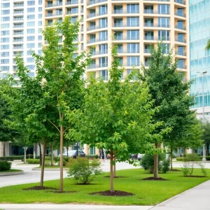 Residents participating in tree planting along the streets of Orlando.