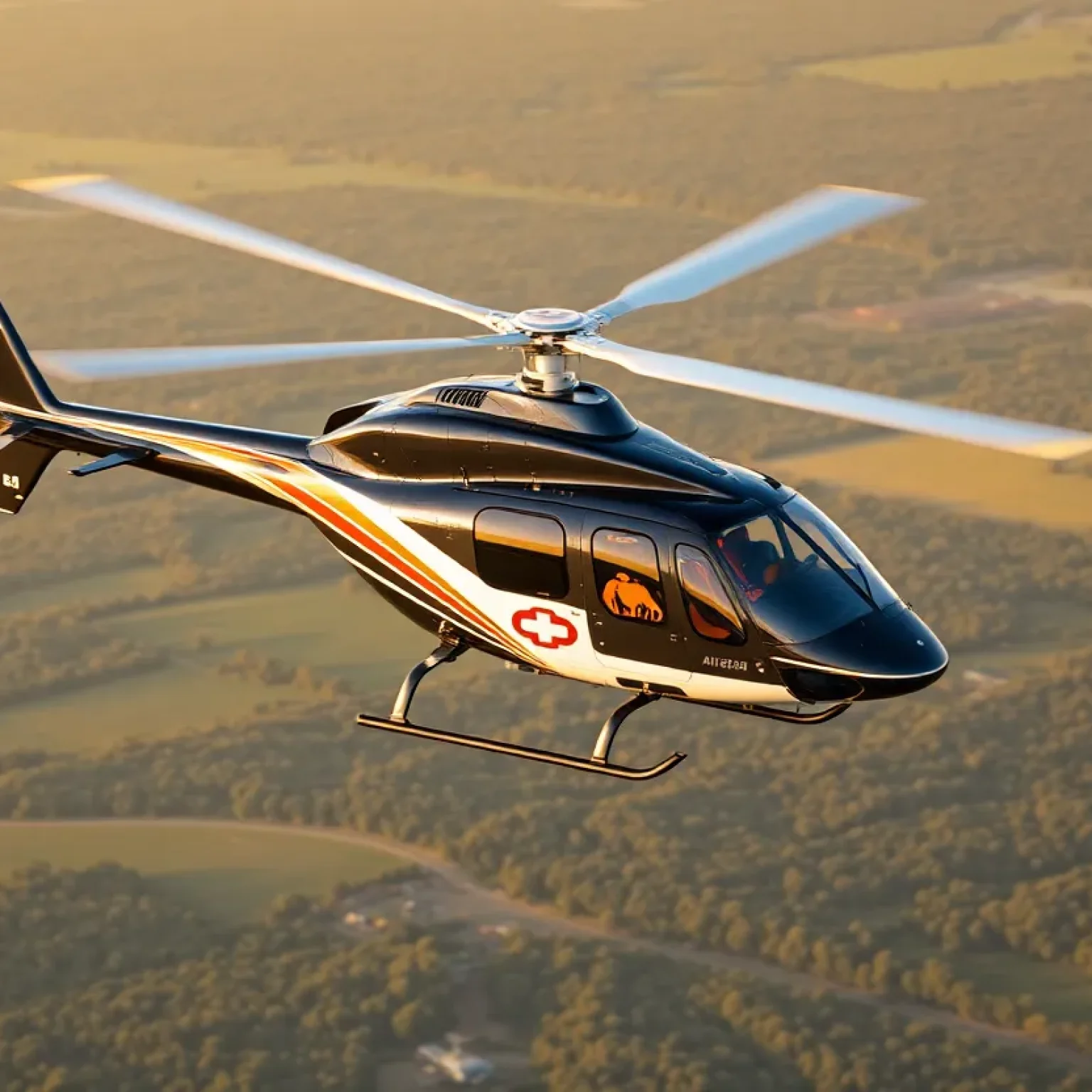 Airbus H145D3 helicopter used by Orlando Health for air medical transport