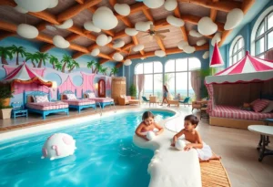 Families enjoying fun activities at The Sweet Escape Resort in Clermont, Florida.