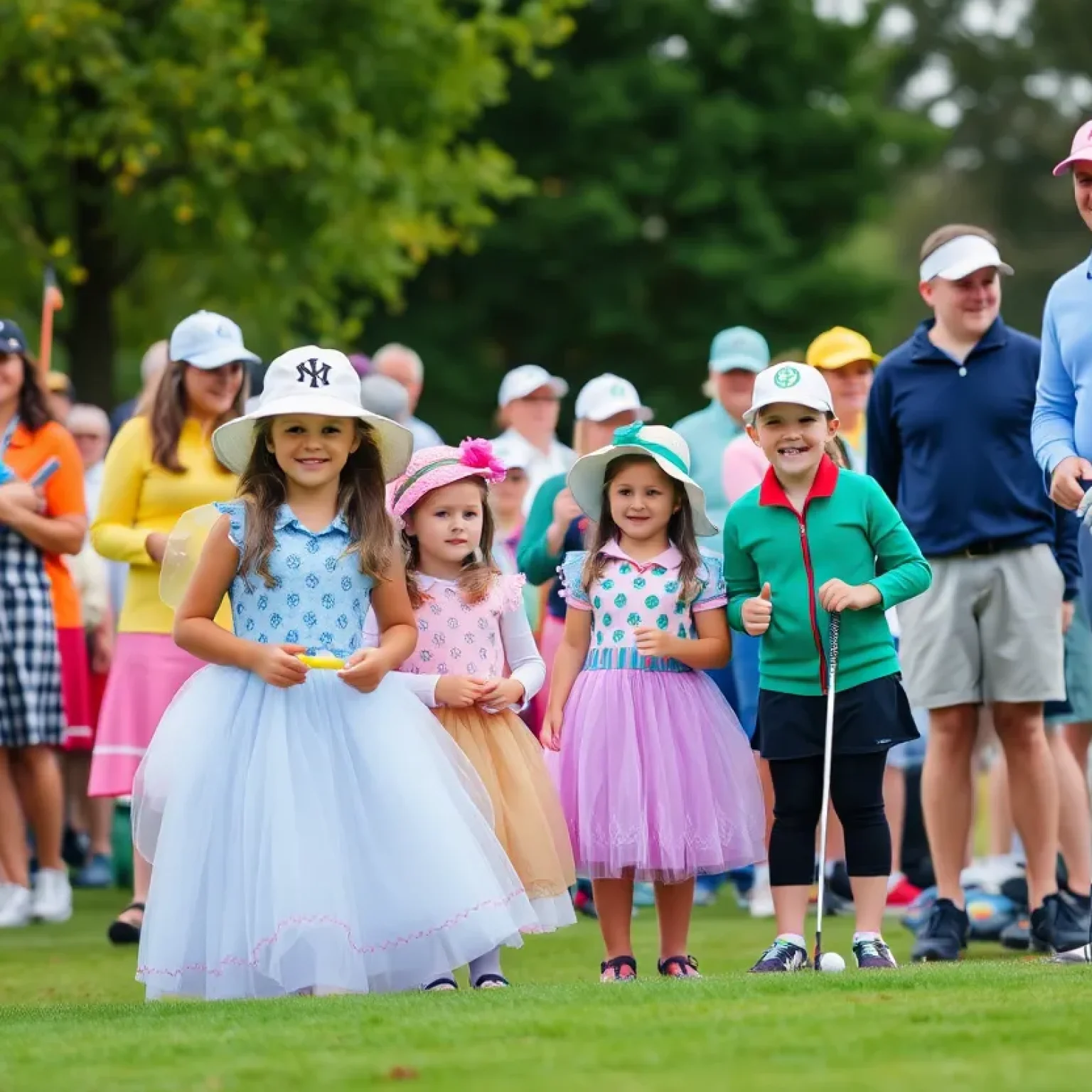 Tiger Woods and Charlie Woods playing golf at PNC Championship