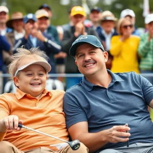 Tiger and Charlie Woods competing in the PNC Championship