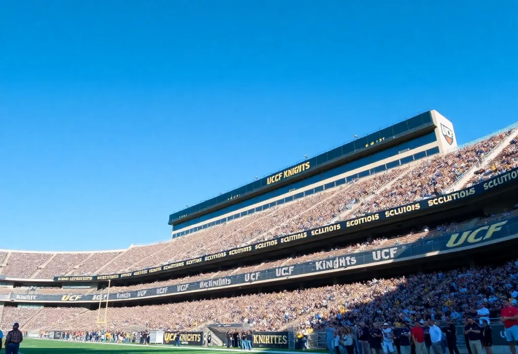 UCF Knights football fans cheering in the stadium