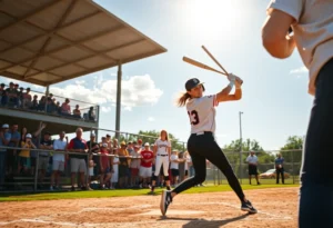 UCF Monarchs players in action during a fastpitch softball game at UCF Softball Complex.