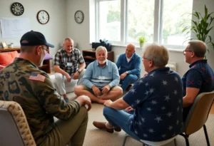 Veterans engaged in innovative treatment for PTSD.