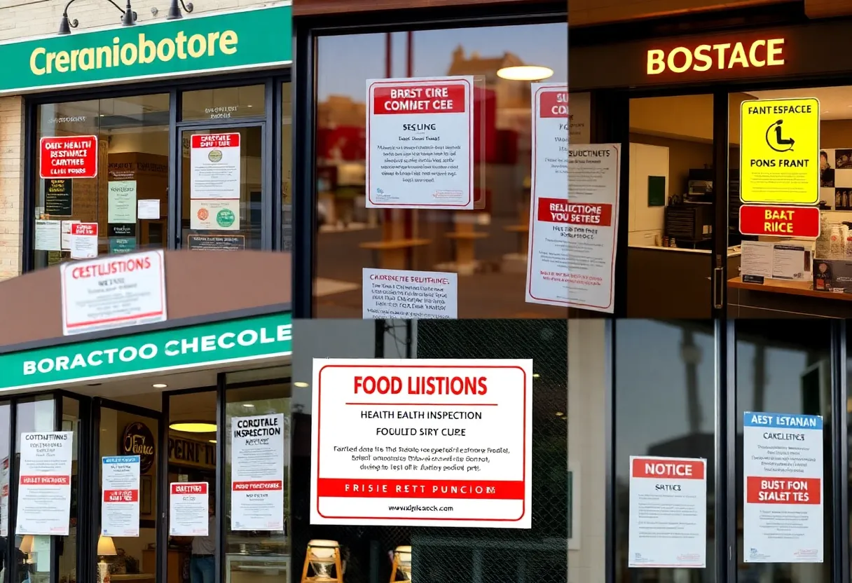 Storefronts of closed restaurants in Central Florida due to health violations