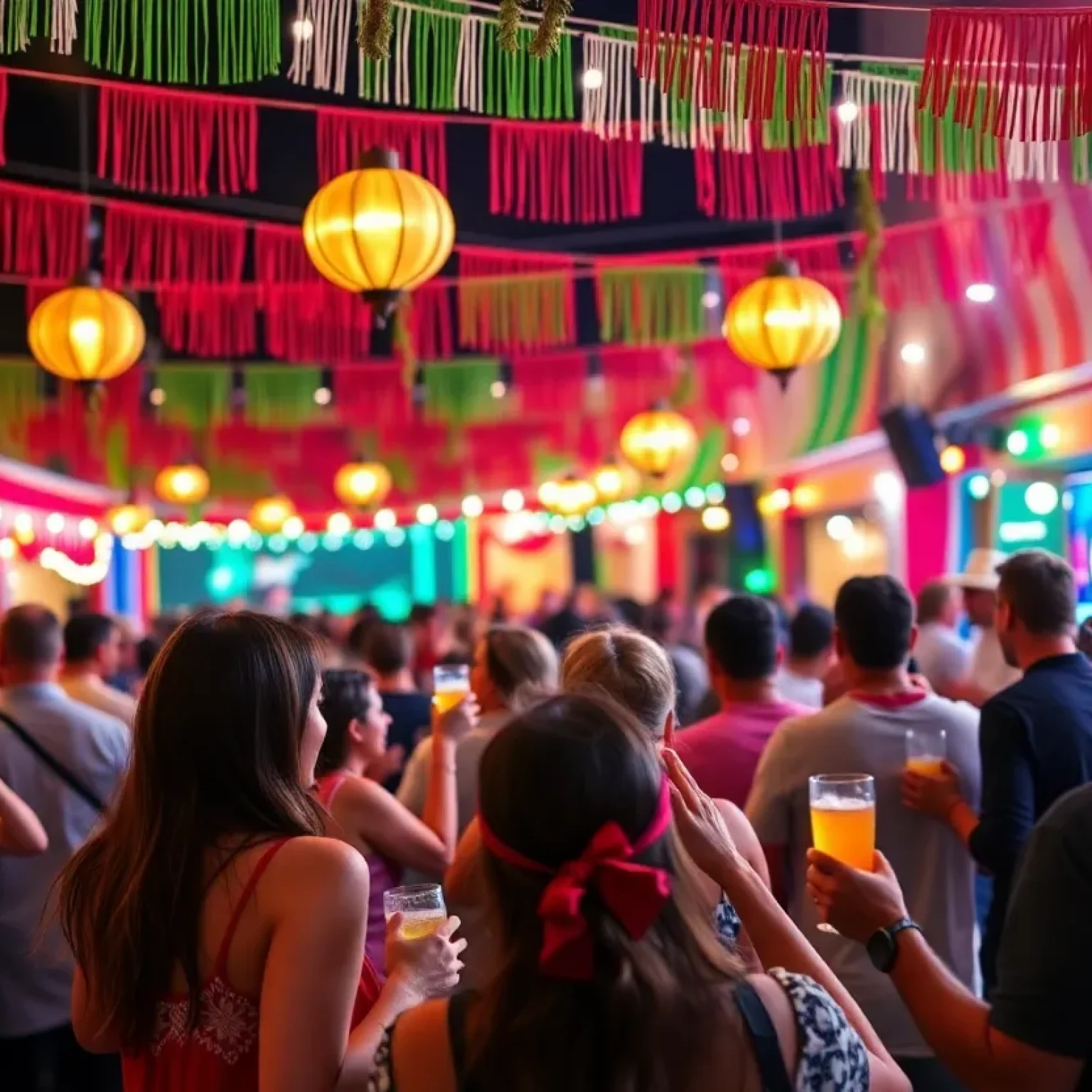 Crowd enjoying Cinco de Mayo festivities in Orlando