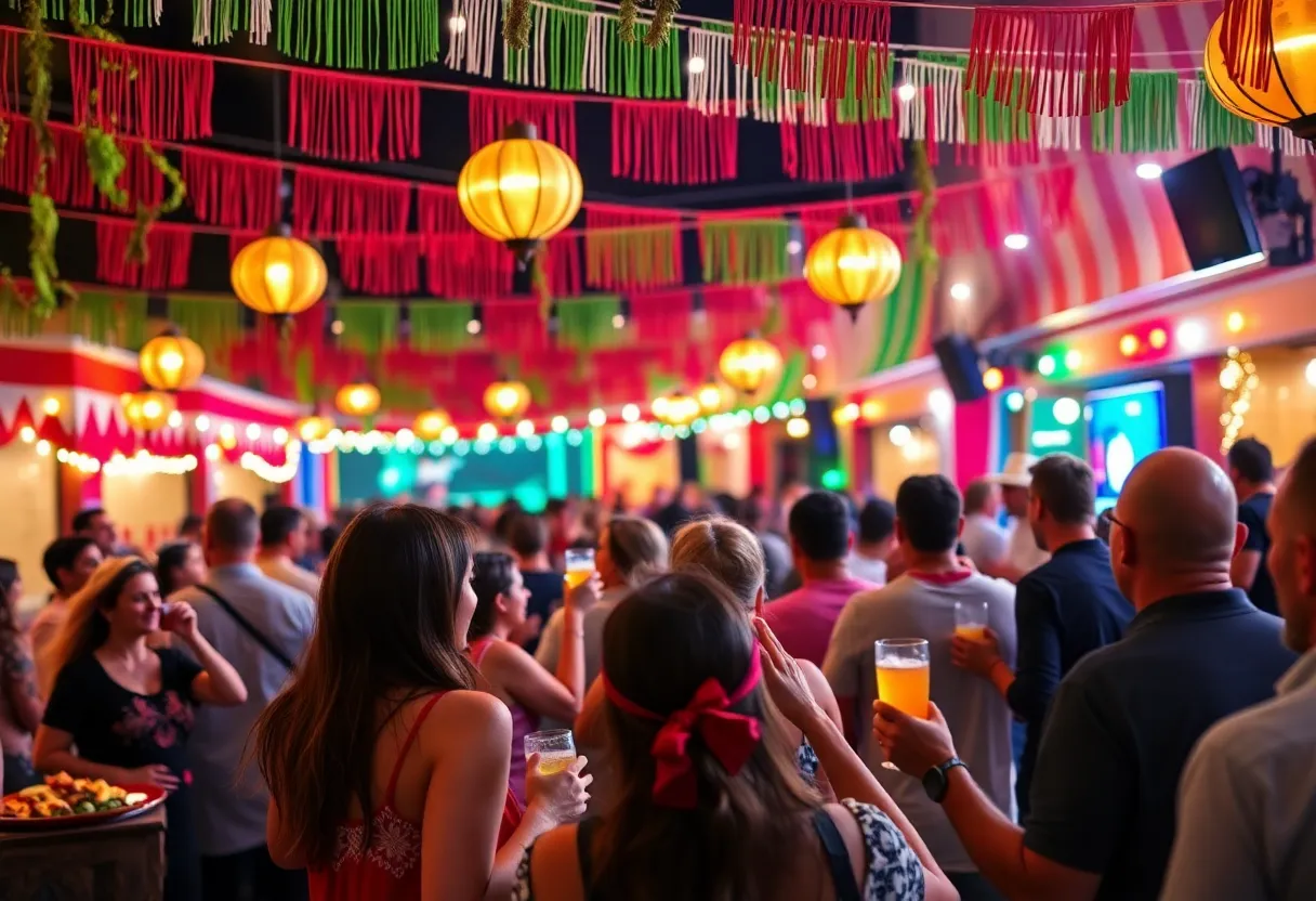 Crowd enjoying Cinco de Mayo festivities in Orlando