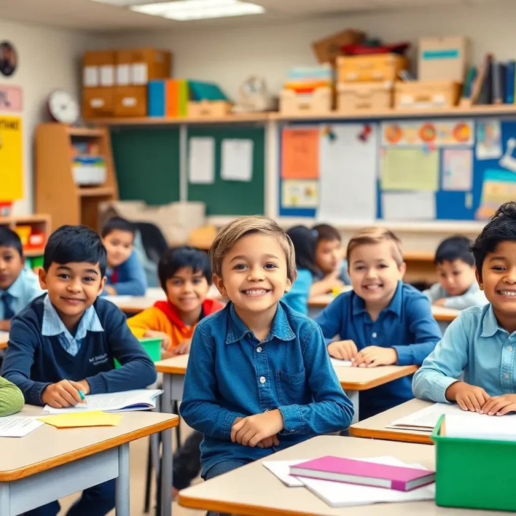 Students engaged in learning in a diverse classroom