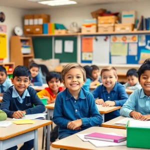 Students engaged in learning in a diverse classroom