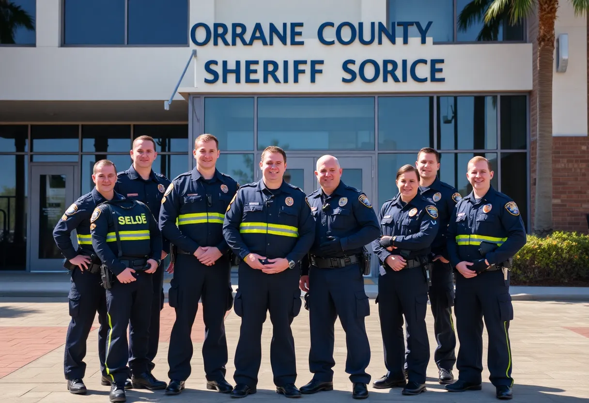 A diverse group of first responders in uniform at a press conference