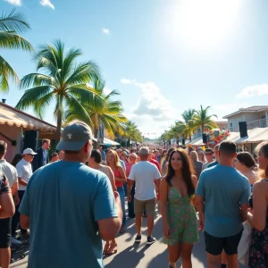Vibrant cultural scene in Florida with musicians and gatherings.