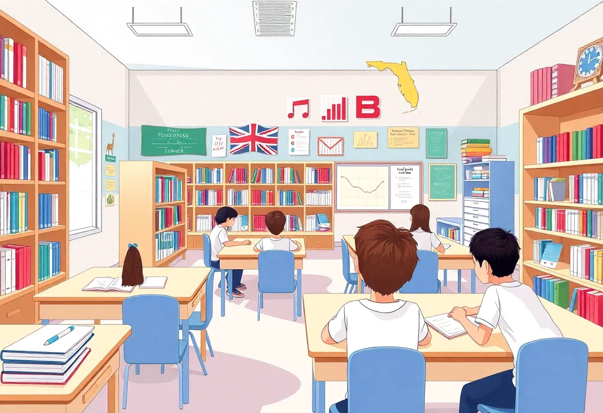 Classroom setting in a Florida school highlighting educational changes