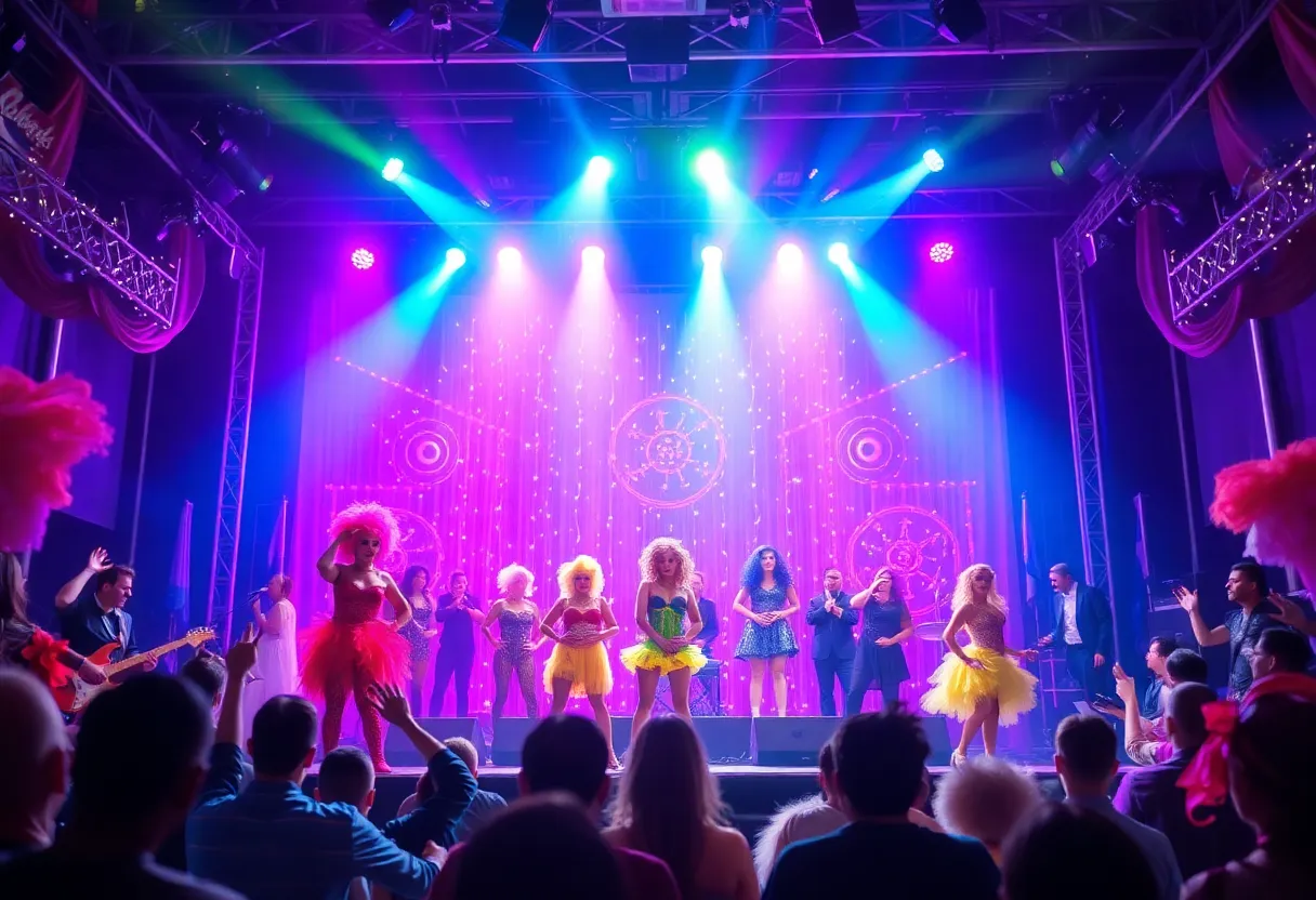 Stage celebration of drag performance