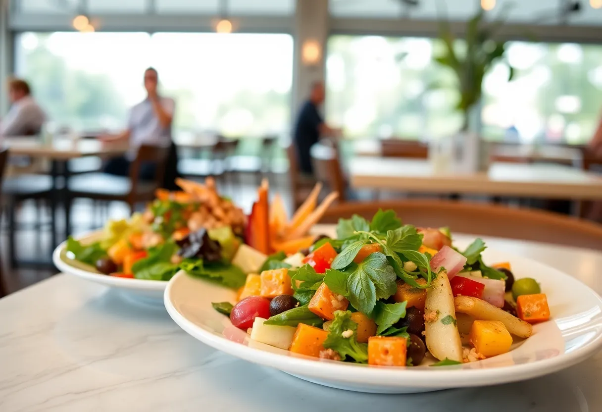 An array of healthy dishes showcasing plant-based ingredients and vibrant colors.