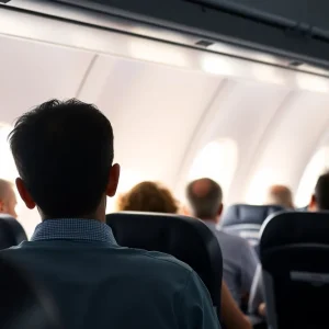 Passengers on an airplane