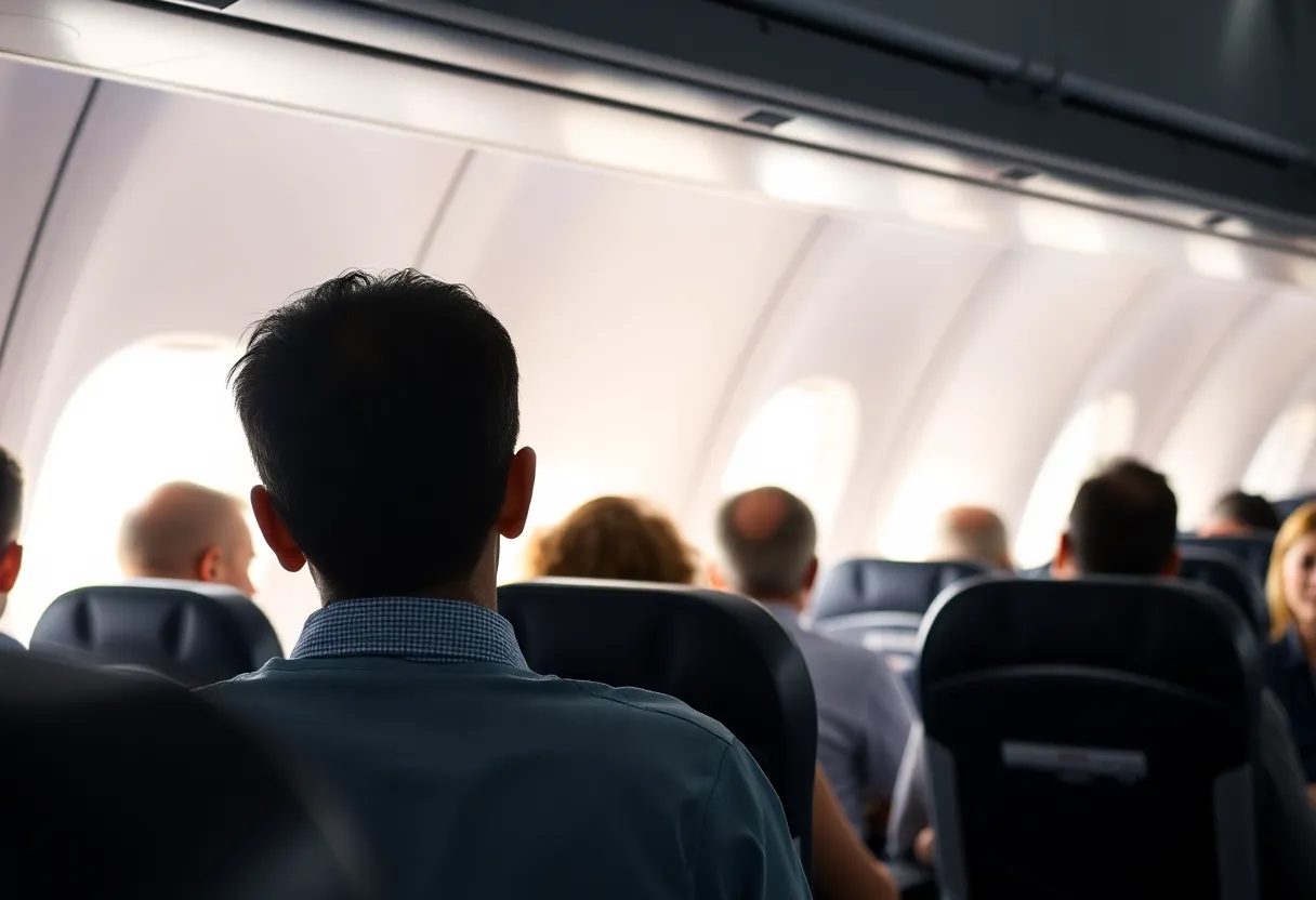 Passengers on an airplane