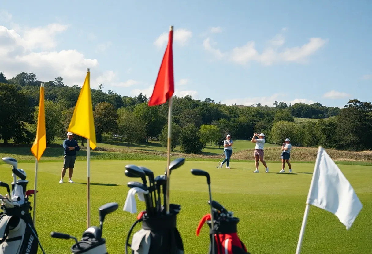 Kent State women's golf team preparing on the golf course