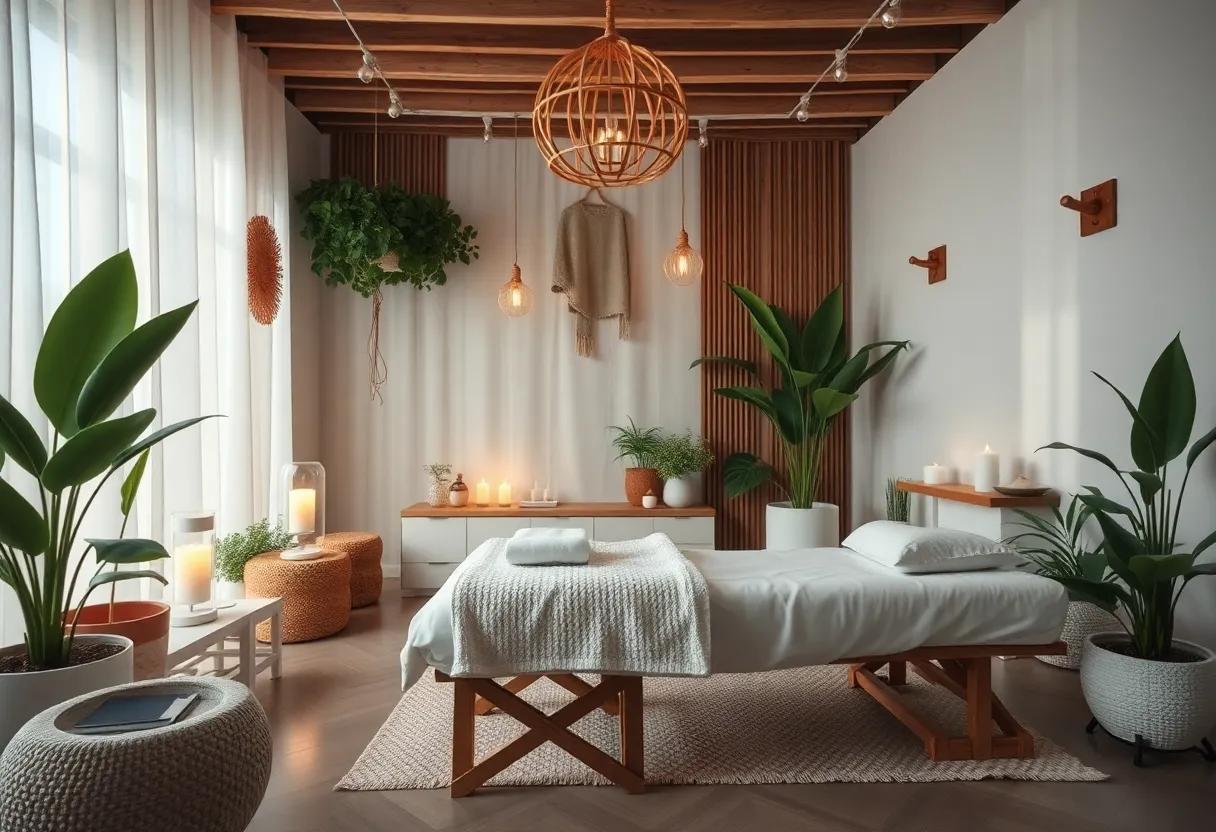 Interior of a wellness spa with calming decor