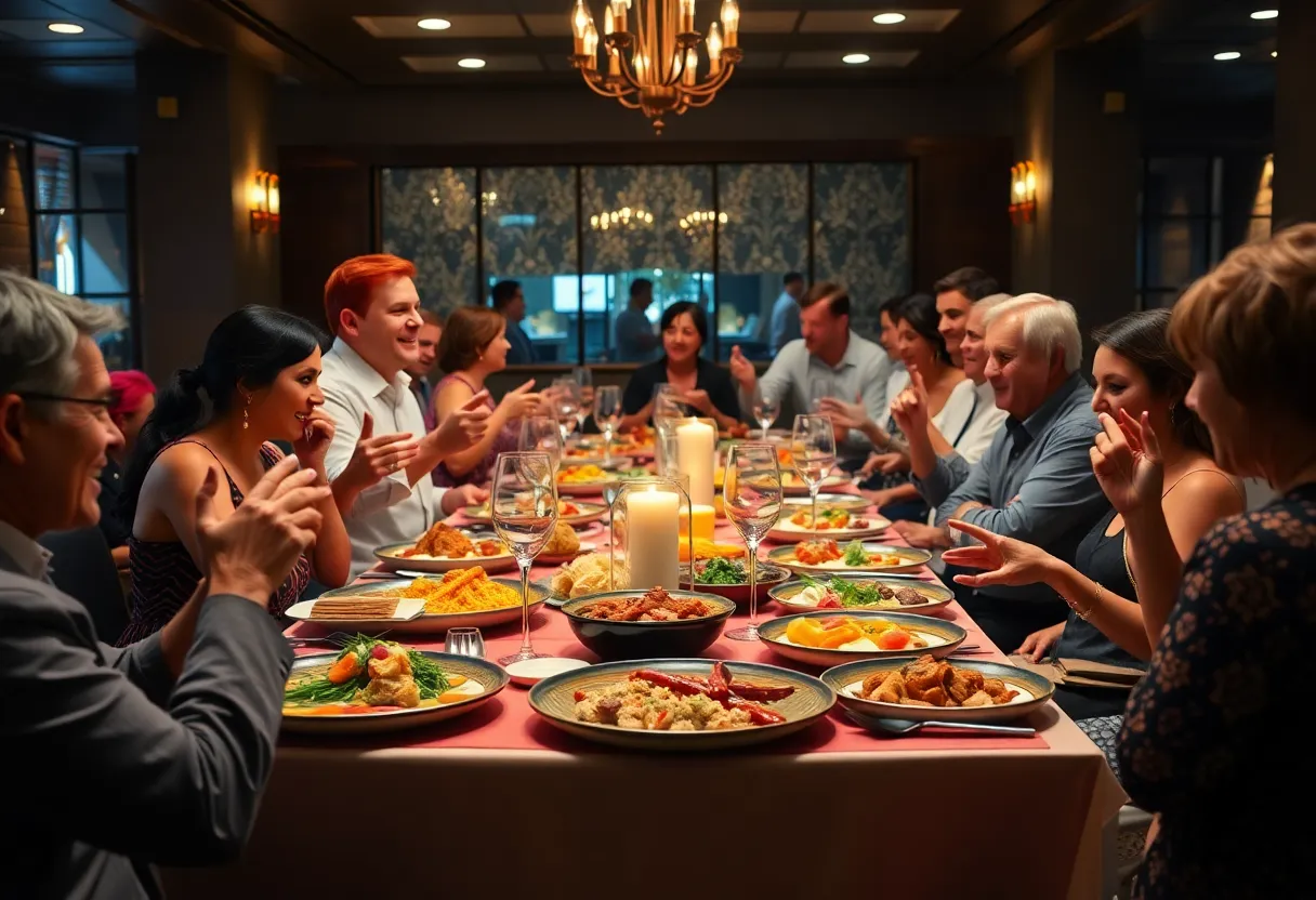 Guests enjoying a gourmet meal at Magical Dining event in Orlando