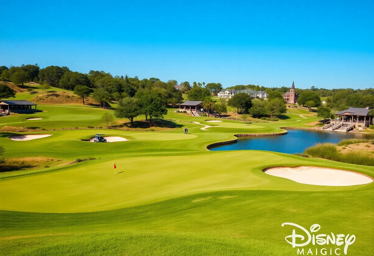 View of the renovated Magnolia Golf Course with challenging holes and landscape design.
