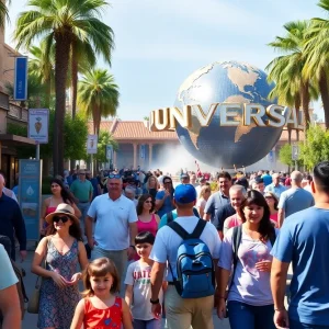 Crowd of tourists in Orange County, highlighting attractions and family activities