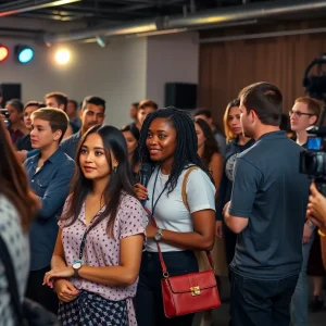 Aspiring actors participating in a casting call in Orlando