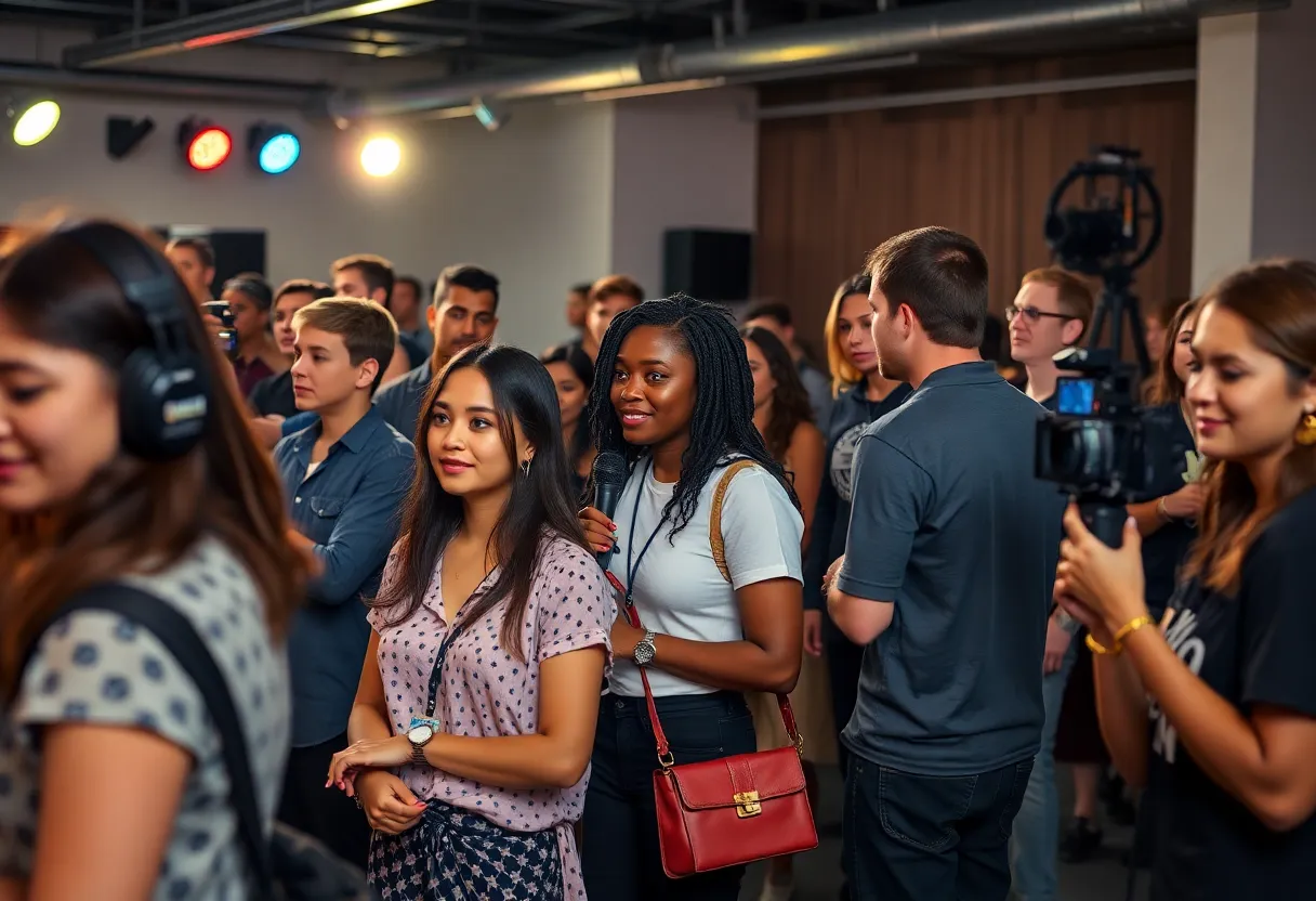 Aspiring actors participating in a casting call in Orlando