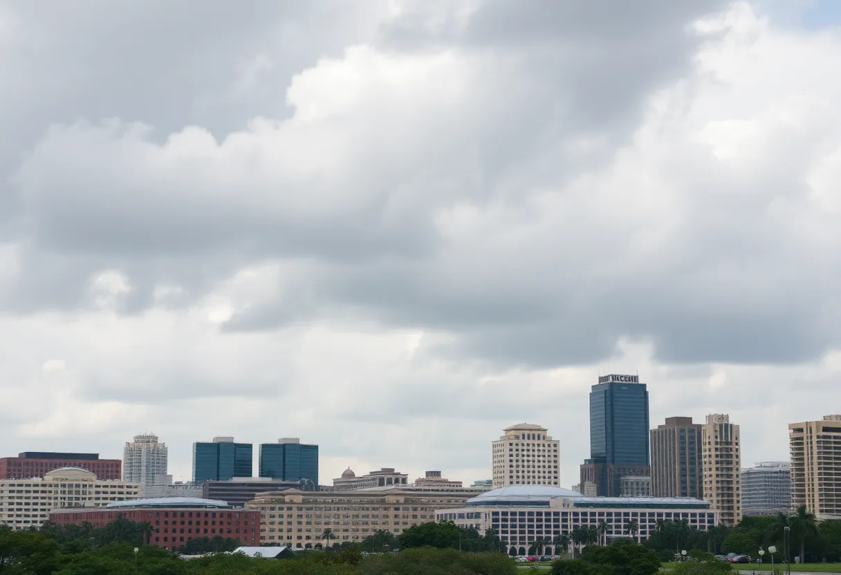 City skyline of Orlando depicting community service organizations