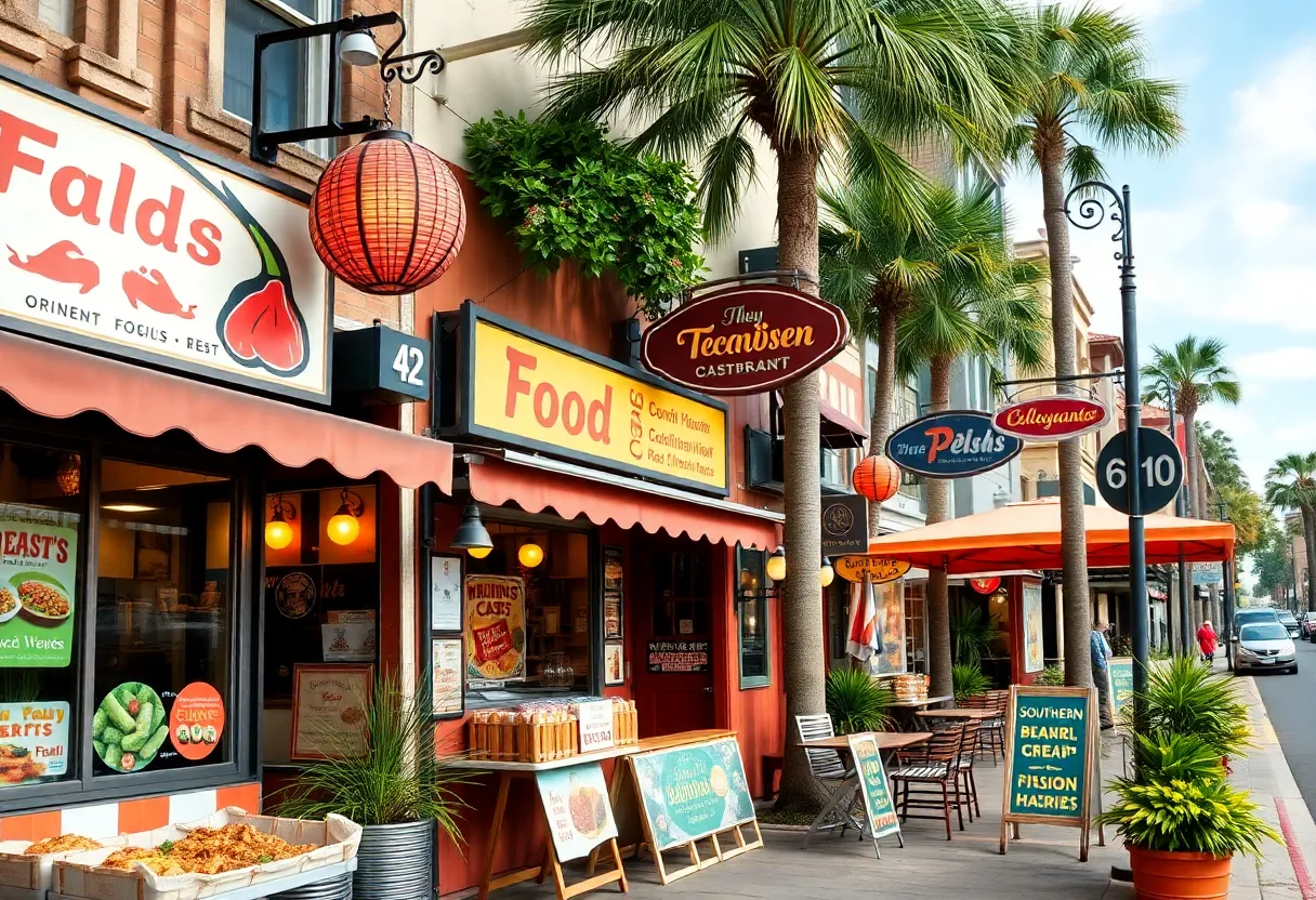 A collage of Orlando's hidden culinary spots featuring diverse dishes