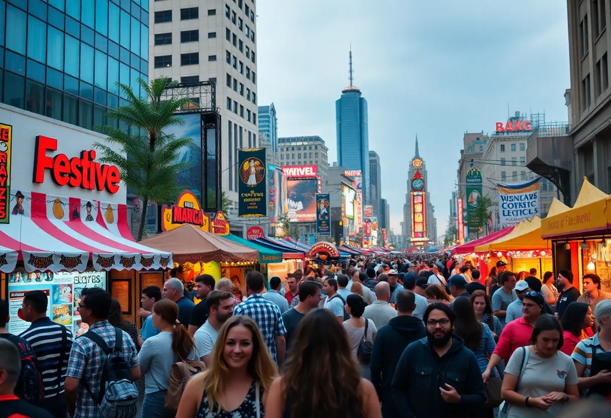 A collage of Orlando events featuring food festivals, concerts, and conventions.
