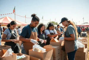 Volunteers packing meals for Hunger Relief Event in Orlando