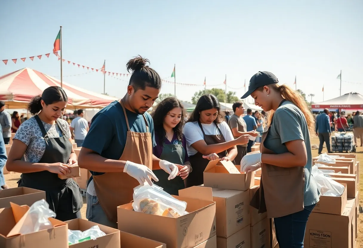 Volunteers packing meals for Hunger Relief Event in Orlando