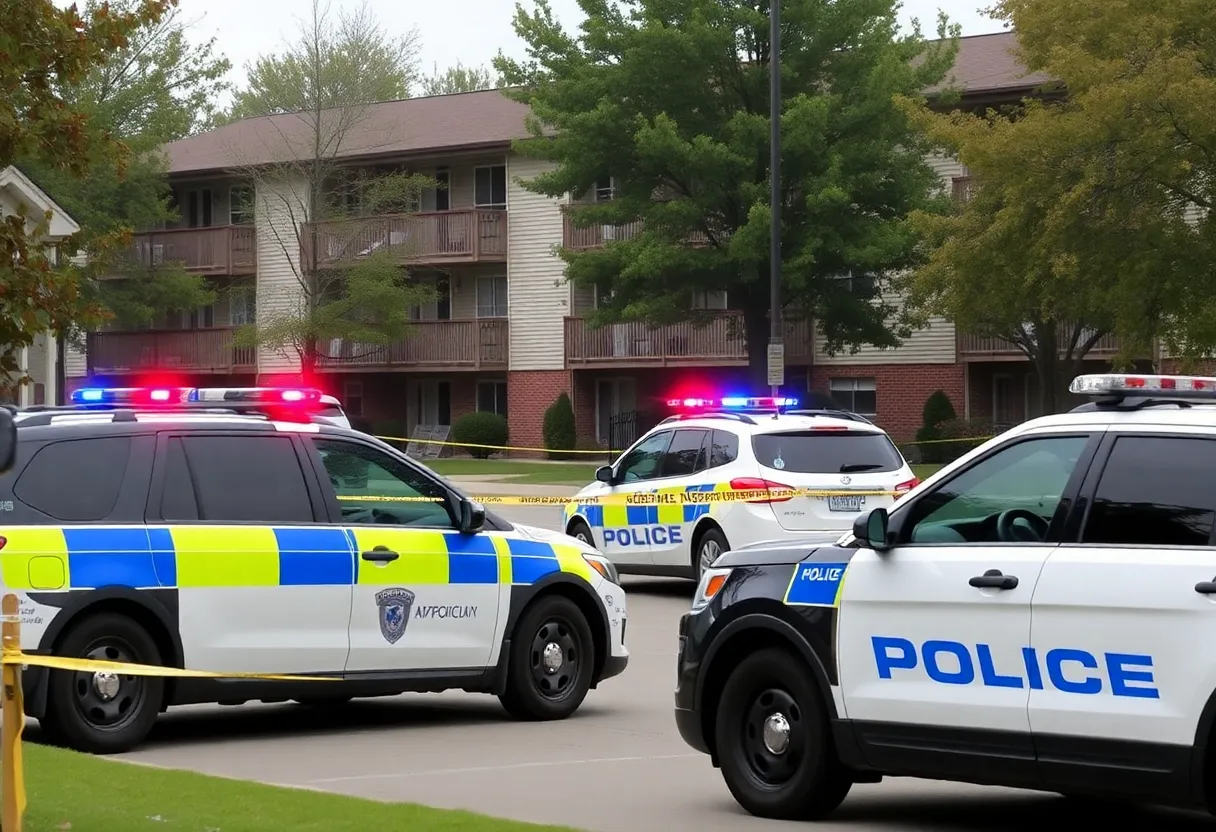 Police vehicles at the Village Springs at Lake Orlando complex