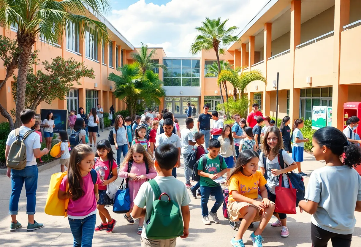 Students engaged in activities at a private K-12 school in Orlando