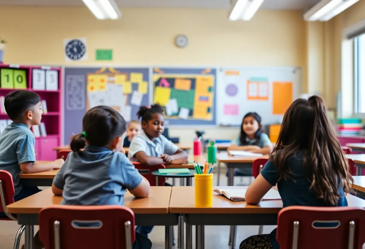 Students learning in a private school classroom in Orlando