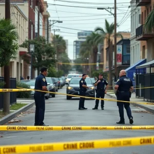 Police investigating a shooting scene in Orlando, Florida