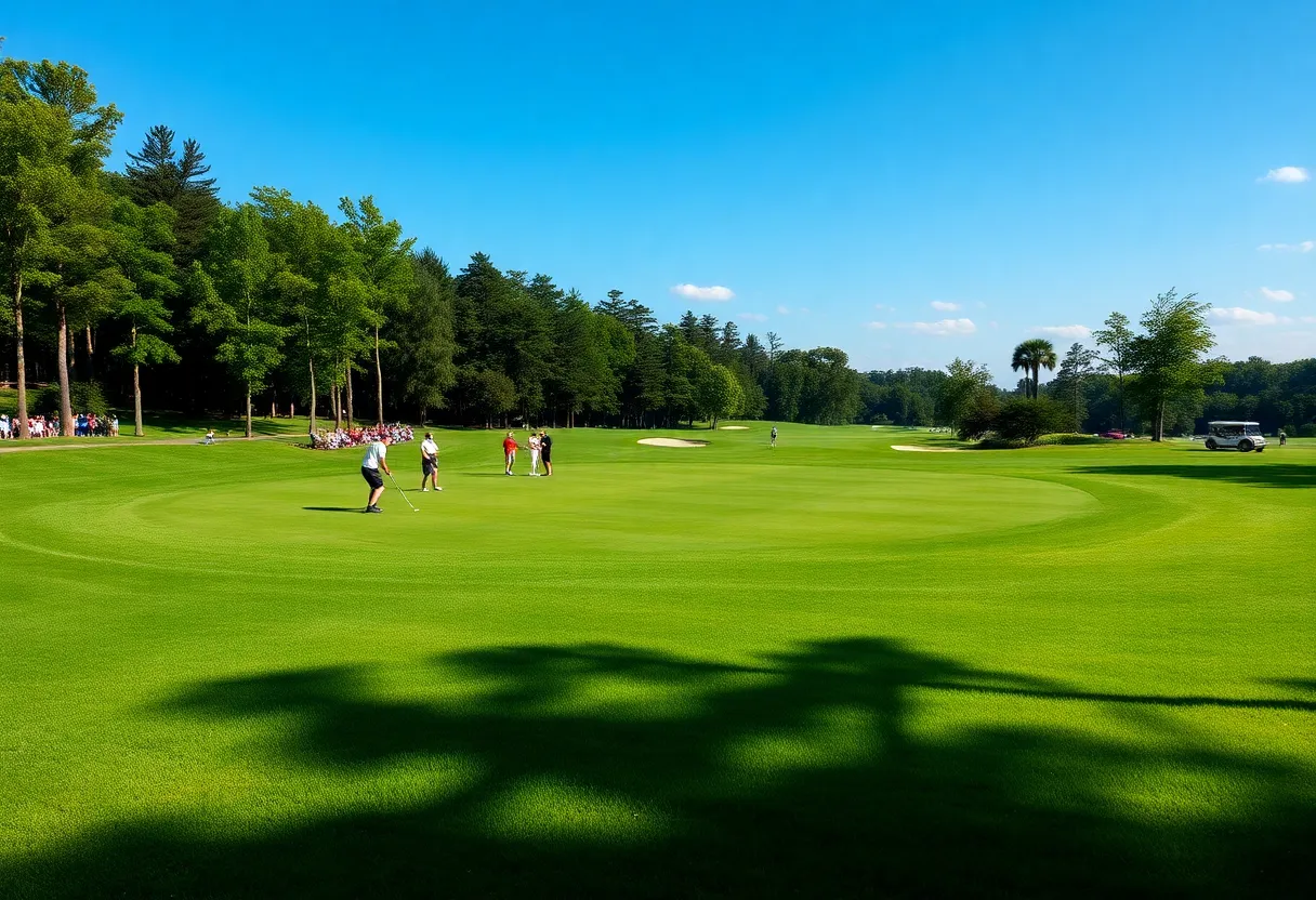 Golfers competing on a beautiful golf course during the 2026 PGA Tour season