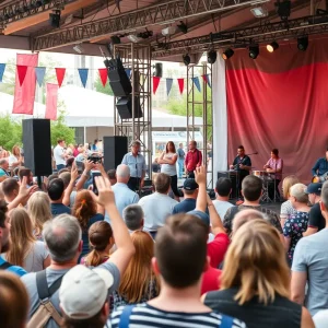 Crowd enjoying a concert to support public media
