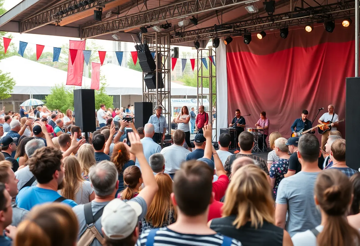 Crowd enjoying a concert to support public media
