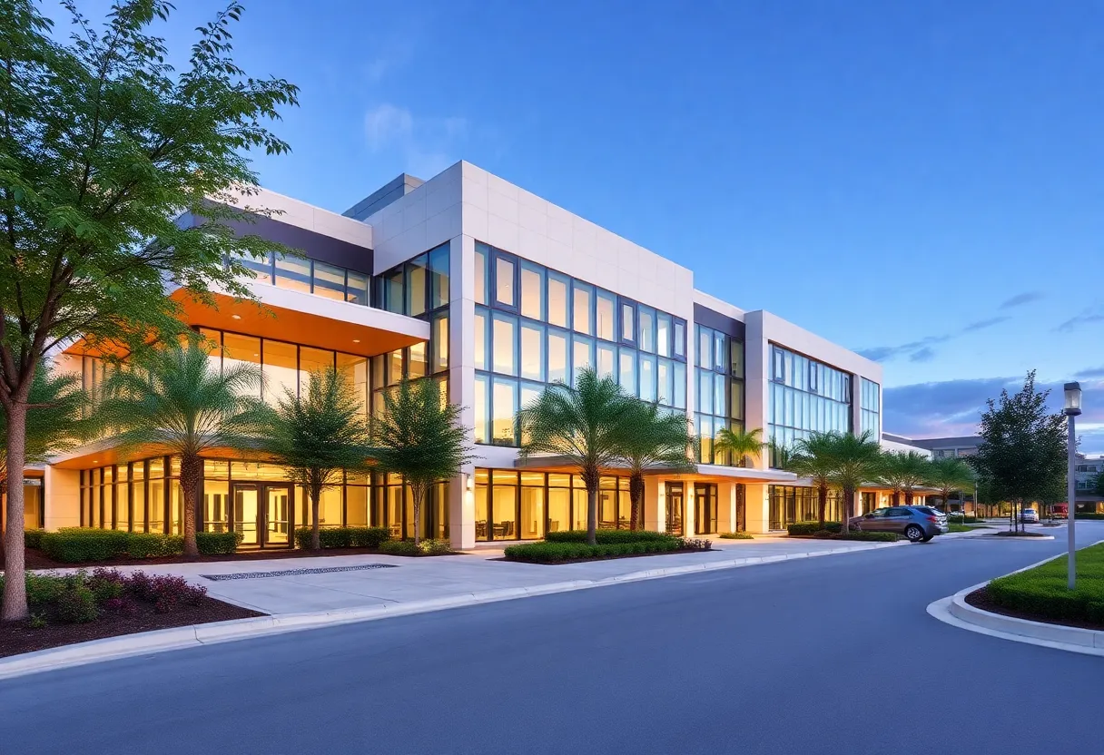 Exterior view of Siemens Energy's new office at Lake Nona Town Center